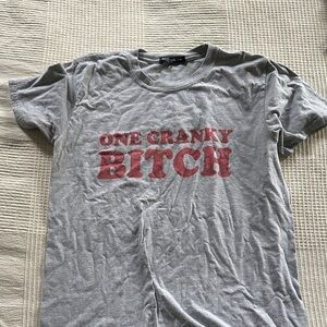 Nasty Gal Gray Tee with Red Graphic